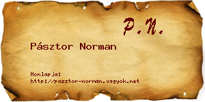 Pásztor Norman névjegykártya